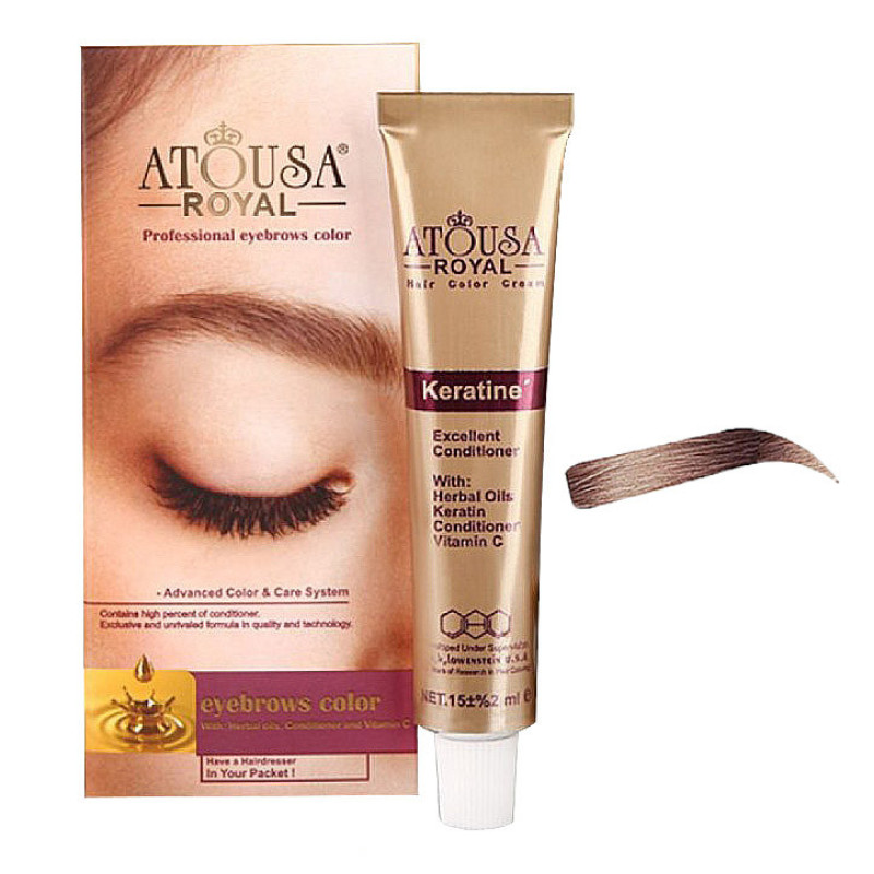 کیت رنگ ابرو آتوسا شماره 9 حجم 15 میلی لیتر رنگ دودی نسکافه ای روشن