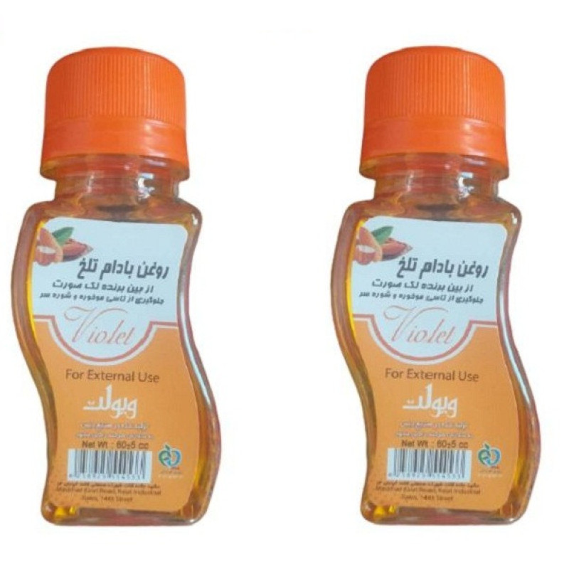 روغن بدن وییولت مدل  بادام تلخ حجم 60 میلی لیتر بسته 2 عددی