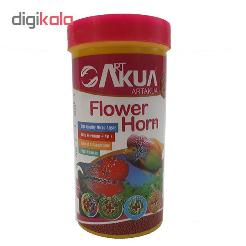 غذای ماهی آکوا مدل FLOWER HORN وزن 125 گرم