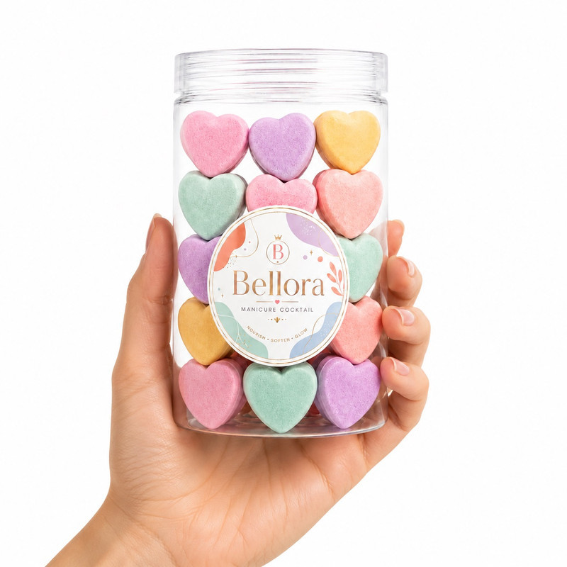 کوکتل پدیکور بلورا مدل Heart وزن 560 گرم مجموعه 14 عددی