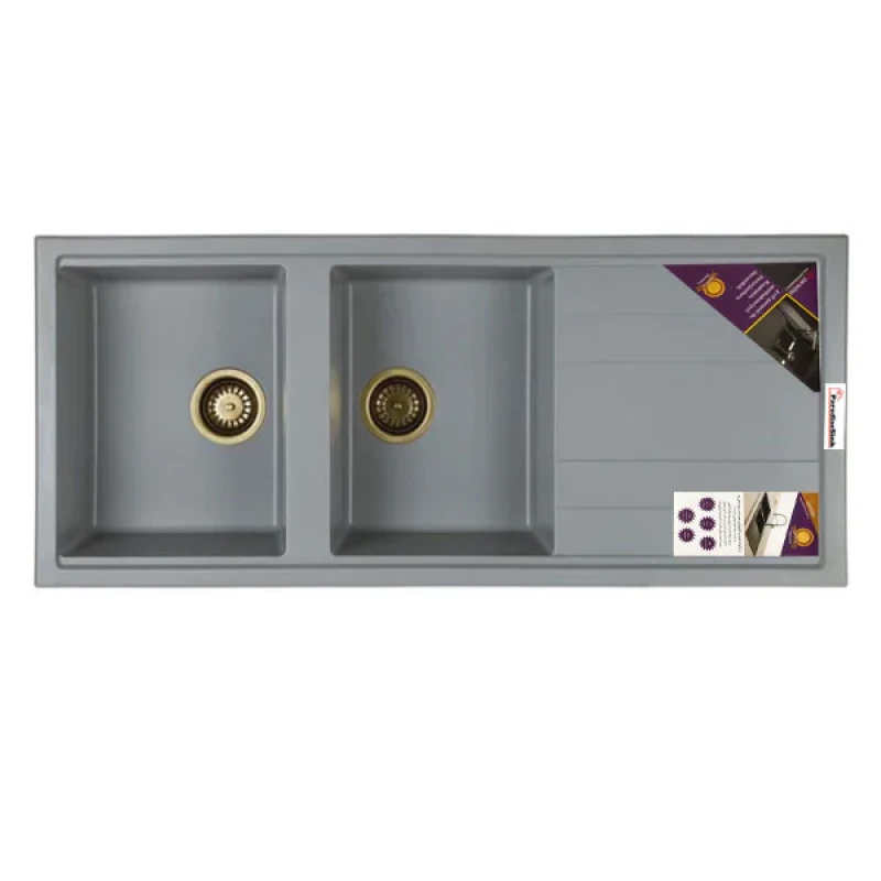 سینک ظرفشویی گرانیت توکار دو لگنه پارادایز مدل TURKEY-214-TOS