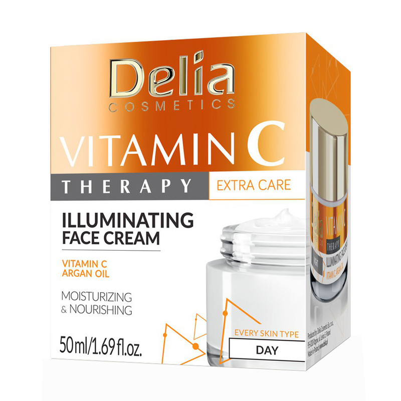 کرم روشن‌کننده روز صورت دلیا مدل Therapy Vitamin C مناسب برای انواع پوست حجم 50 میلی‌ لیتر