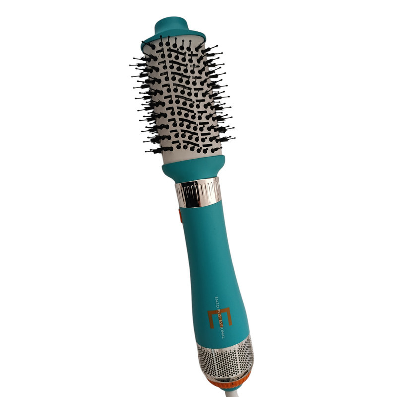 سشوار حرفه‌ای 1500 وات انزو پروفیشینال مدل en-750، موتور DC، وزن 950 گرم، المنت سرامیک، دارای سری خشک‌کن ملایم، دیسپانسر، سری برس‌دار تخت، سری برس‌دار گرد پهن، سری شانه‌دار با ویژگی فرکنندگی، صاف‌کنندگی، حجم‌دهندگی، با قابلیت تنظیم دما