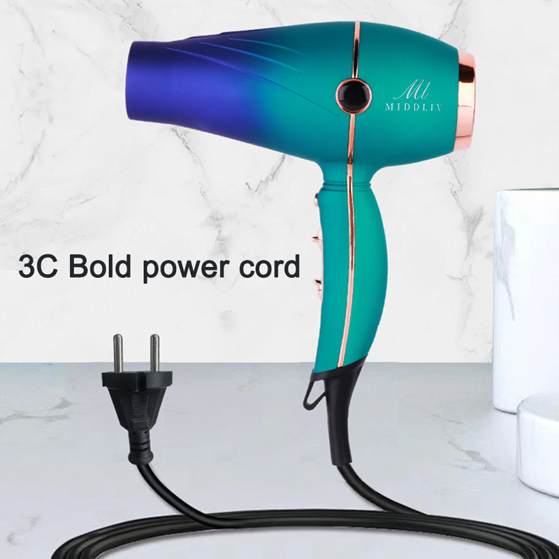 سشوار حرفه‌ای 2000-2400 وات میدلیو مدل V-232، موتور AC، وزن 550 گرم، دارای سری متمرکز‌کننده باریک، متمرکز‌کننده پهن با ویژگی صاف‌کنندگی، حجم‌دهندگی، با قابلیت باد سرد، فناوری تولید یون