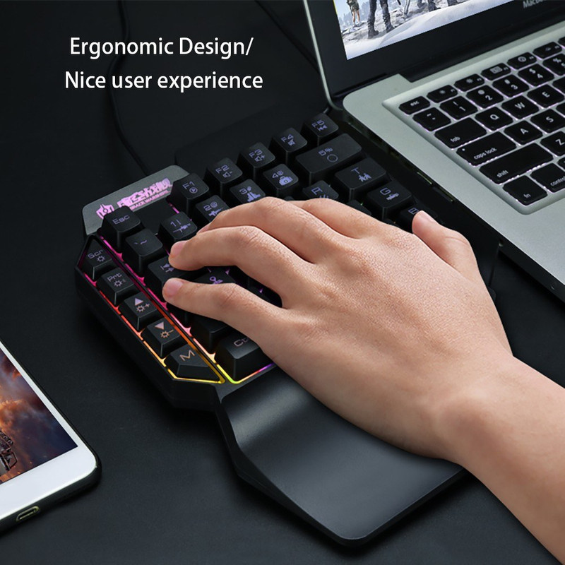 کیبورد گیمینگ شیپادو مدل RGBF6، سوییچ ممبران، Tenkeyless، نورپردازی LED RGB
