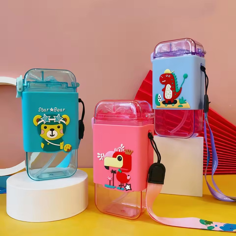 قمقمه کودک مدل نی دار طرح خرس کد BOBO190 گنجایش 0.200 لیتر