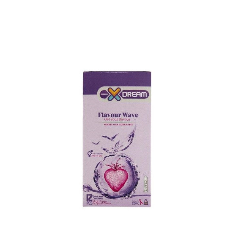 کاندوم ایکس دریم مدل Flavour Wave بسته 12 عددی