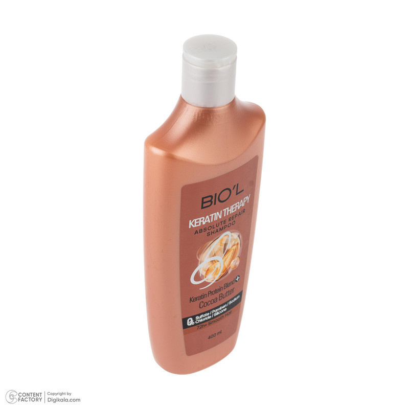 شامپو تقویت کننده مو بیول مدل COCOA BUTTER مناسب برای موهای کراتین شده حجم 400 میلی لیتر