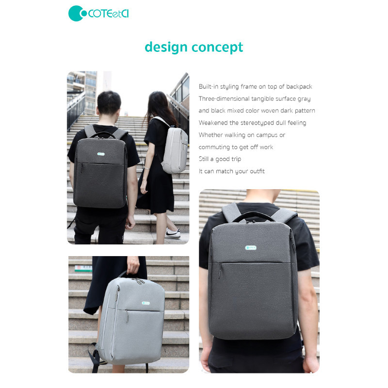 کوله پشتی لپ تاپ کوتتسی مدل NoteBook Multi-Functional Backpack Hemp 14011-HG مناسب برای لپ تاپ 16 اینچی