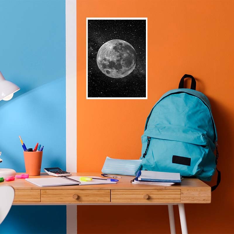 پوستر کارنيکا طرح روزنامه وینتج ماه Vintage Newspaper Moon کد 74688 مجموعه 8 عددی