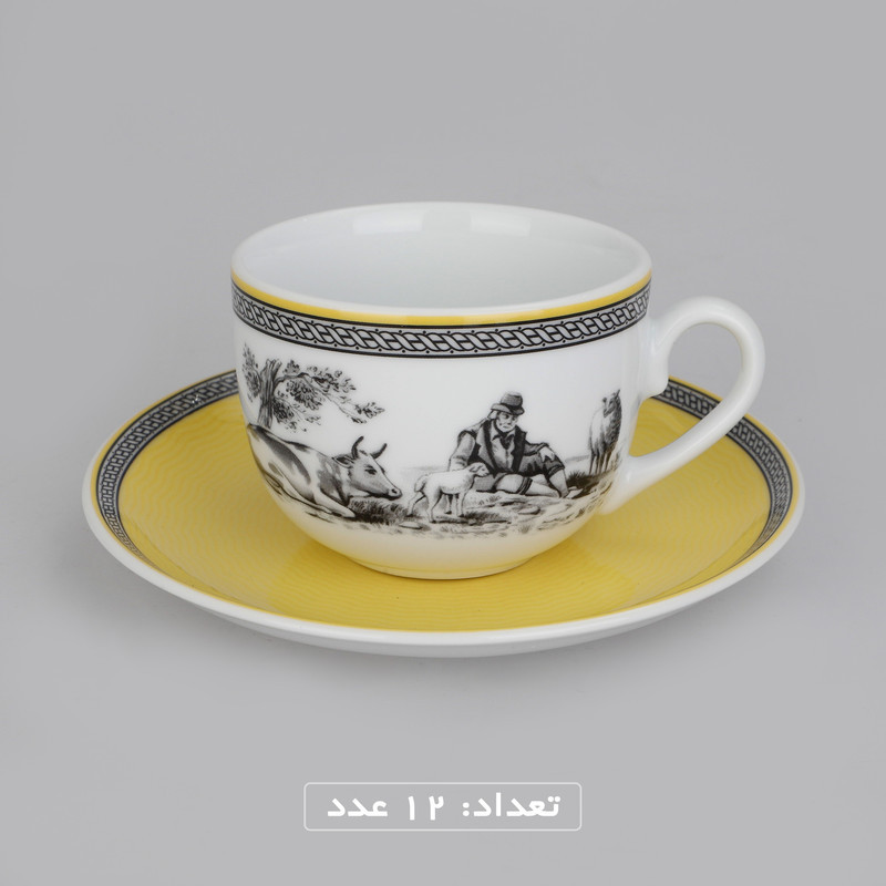 سرویس چینی 102 پارچه غذا خوری چینی زرین ایران سری ایتالیا اف مدل ویلیج درجه یک