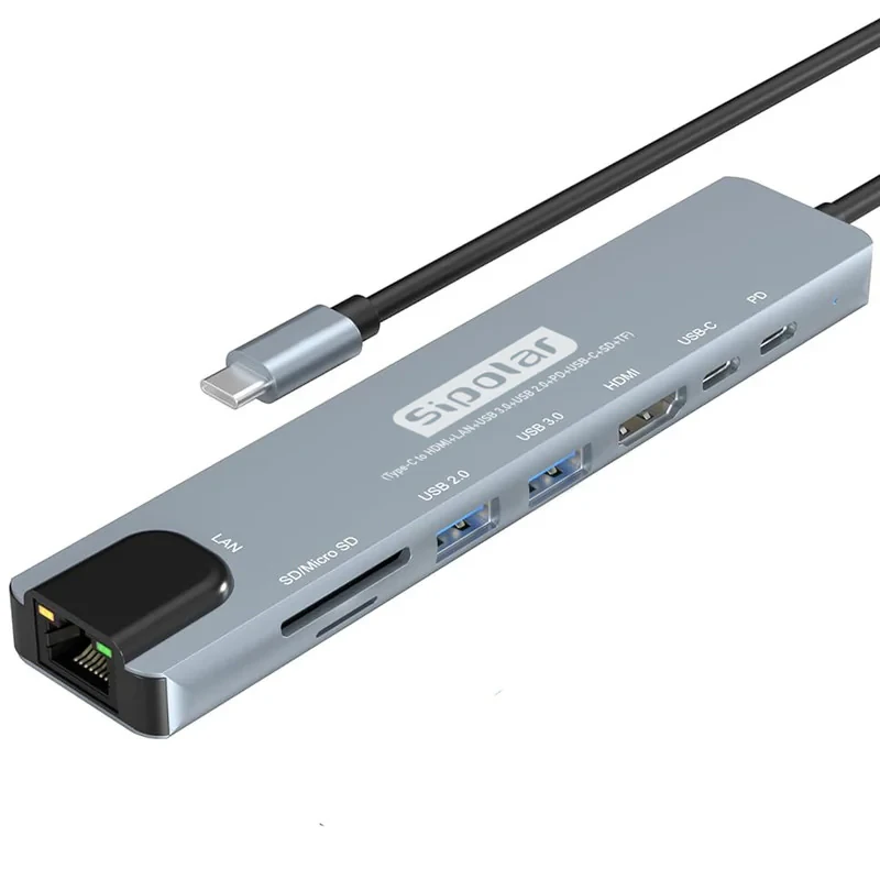 هاب 8 پورت USB-C به HDMI سیپولار مدل 8in1 SP-HU879