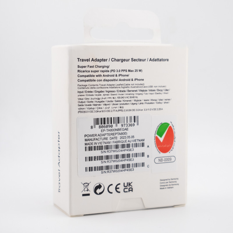 شارژر دیواری 25 وات مدل EP-TA800NB