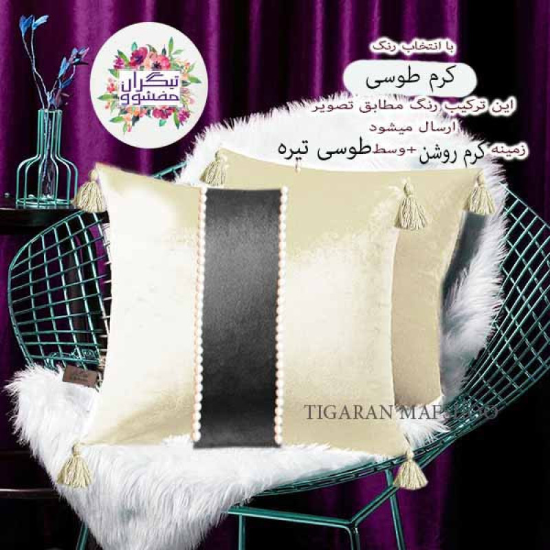 کوسن تیگران مفشوو مدل درباری سایز 40*40 سانتی متر مجموعه 2 عددی