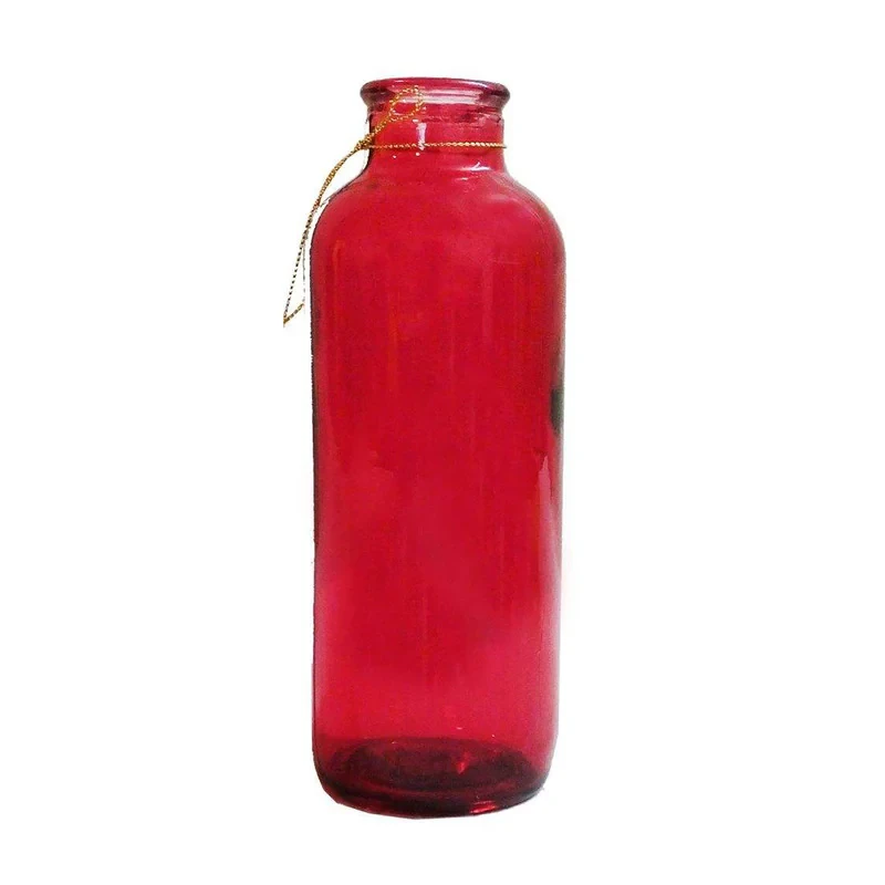 گلدان دکوری شیشه‌ای طرح کلاسیک ابعاد 7×7×19 سانتی‌متر و وزن 250 گرم، مناسب برای تراریوم و گیاهان طبیعی