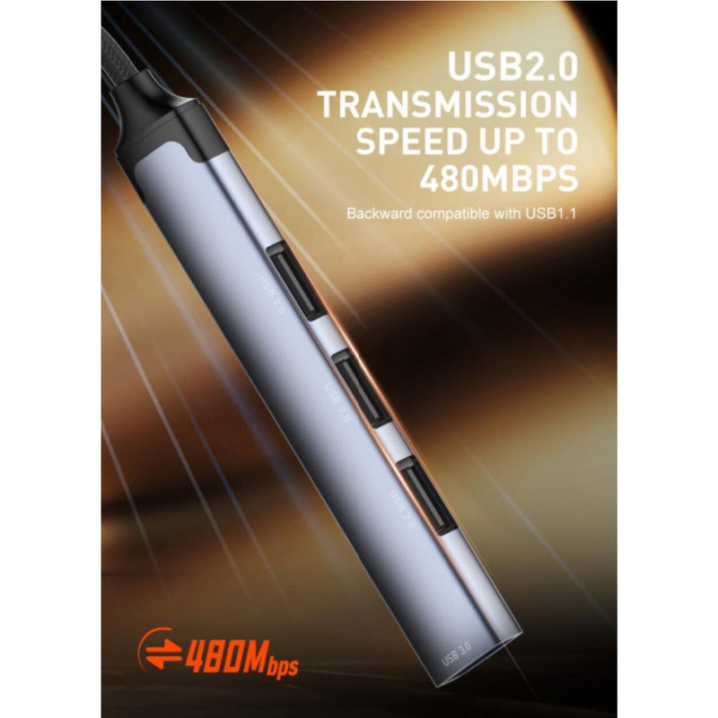 هاب usb3 چهارپورتUSB-C الدینیو مدل DS-64C