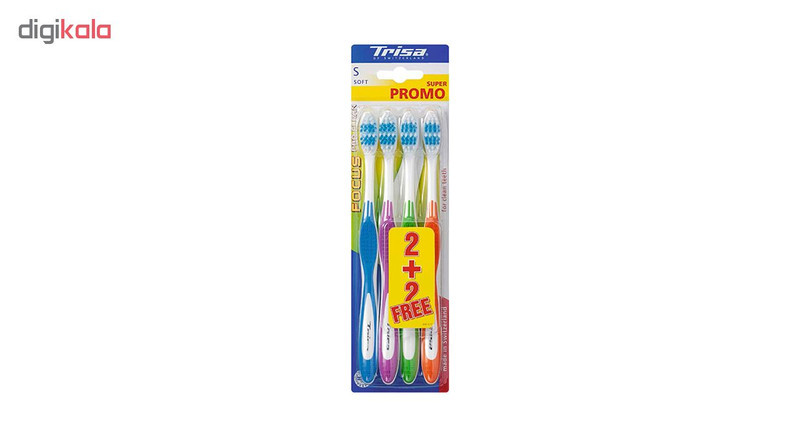 مسواک تریزا سری Super Promo مدل Focus Pro Clean با برس نرم بسته 4 عددی