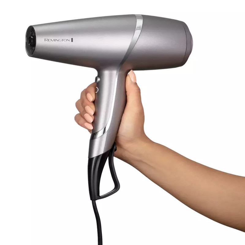 سشوار حرفه‌ای 2400 وات رمینگتون مدل AC9800 PROLUX، موتور AC، وزن 250 گرم، المنت سرامیک، دارای سری دیسپانسر با ویژگی حجم‌دهندگی، صاف‌کنندگی، فرکنندگی، با قابلیت صفحه نمایش