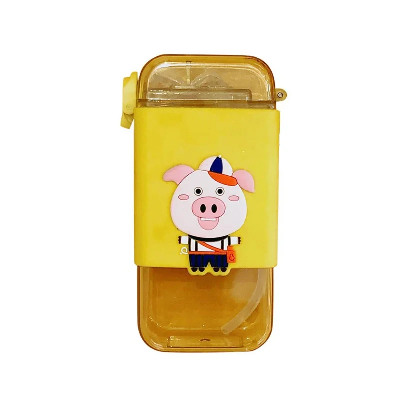 قمقمه کودک مدل نی دار طرح خوک کد BOBO193 گنجایش 0.200 لیتر