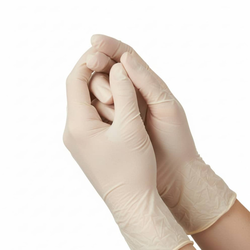 دستکش لاتکس غیر پودری حریر مدل اوپی پرفکت سایز متوسط (M) بسته ۱۰۰ عددی