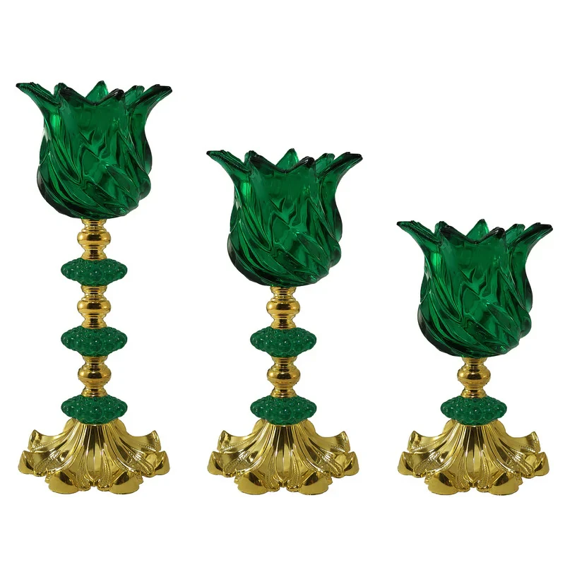 شمعدان مدل رومیزی پیچی کد 001 بسته 3 عددی