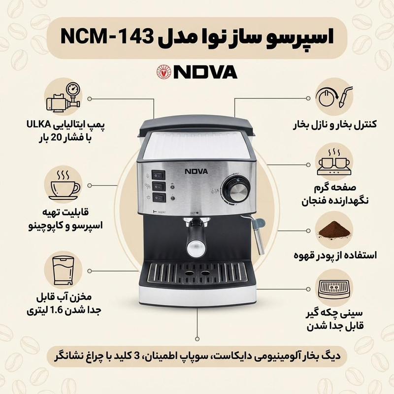 اسپرسو ساز نوا مدل NCM-143
