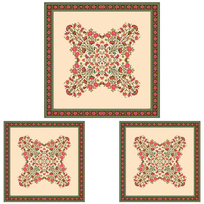 ست رومیزی سه تکه طرح سنتی کد 1400115