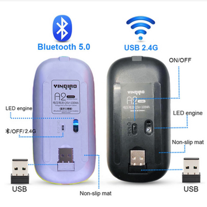 ماوس بی سیم مدل A2 RGB BT