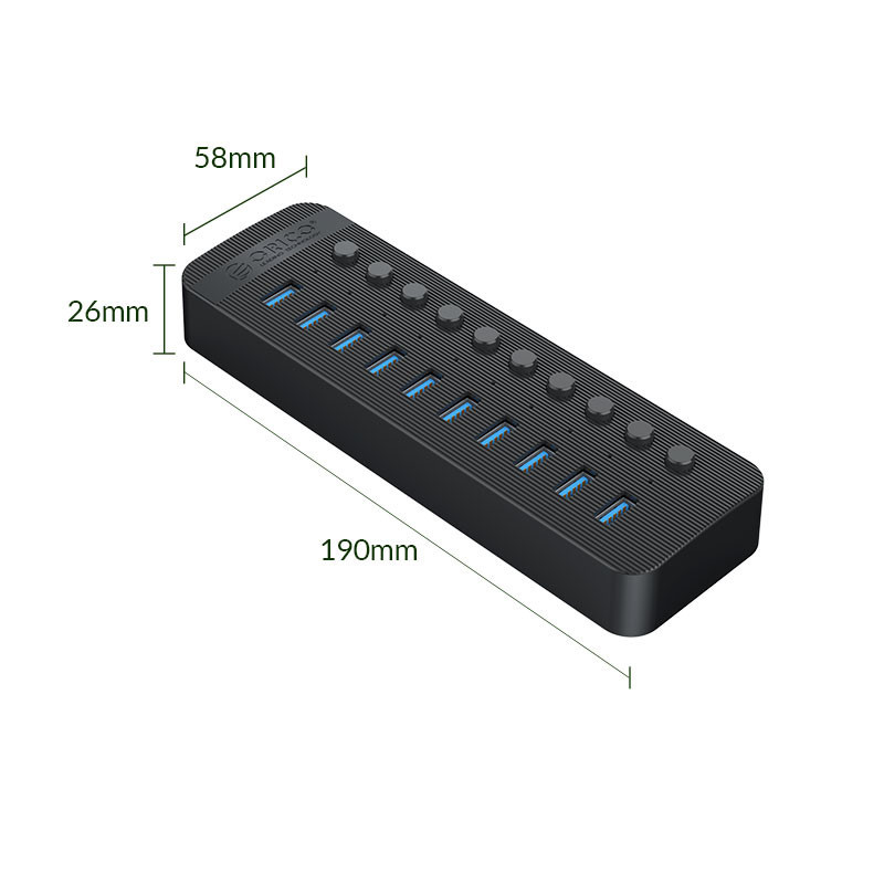 هاب 10 پورت USB 3.0 اوریکو مدل CT2U3-10AB