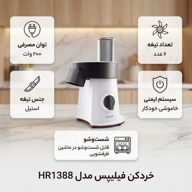 خردکن میلی‌لیتر فیلیپس مدل HR1388