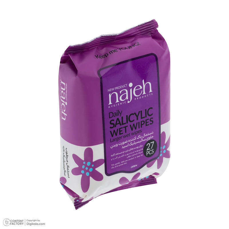 دستمال مرطوب ناژه مدل Salicylic پنج بسته 27 عددی