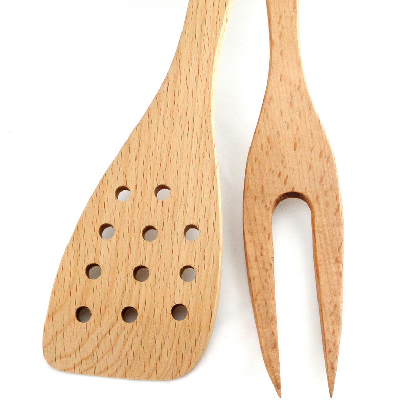 کفگیر و چنگال مدل چوبی کد KC-2