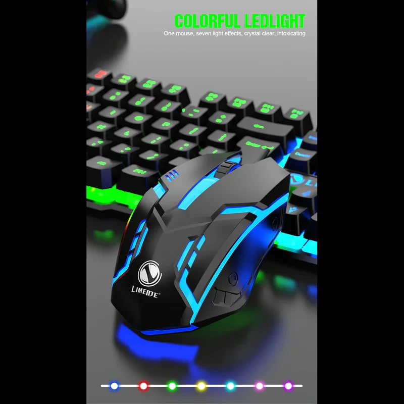 کیبورد و ماوس گیمینگ لایماید مدل GTX300-PINK VERSION، سوییچ ممبران، Full-Size، نورپردازی LED RGB