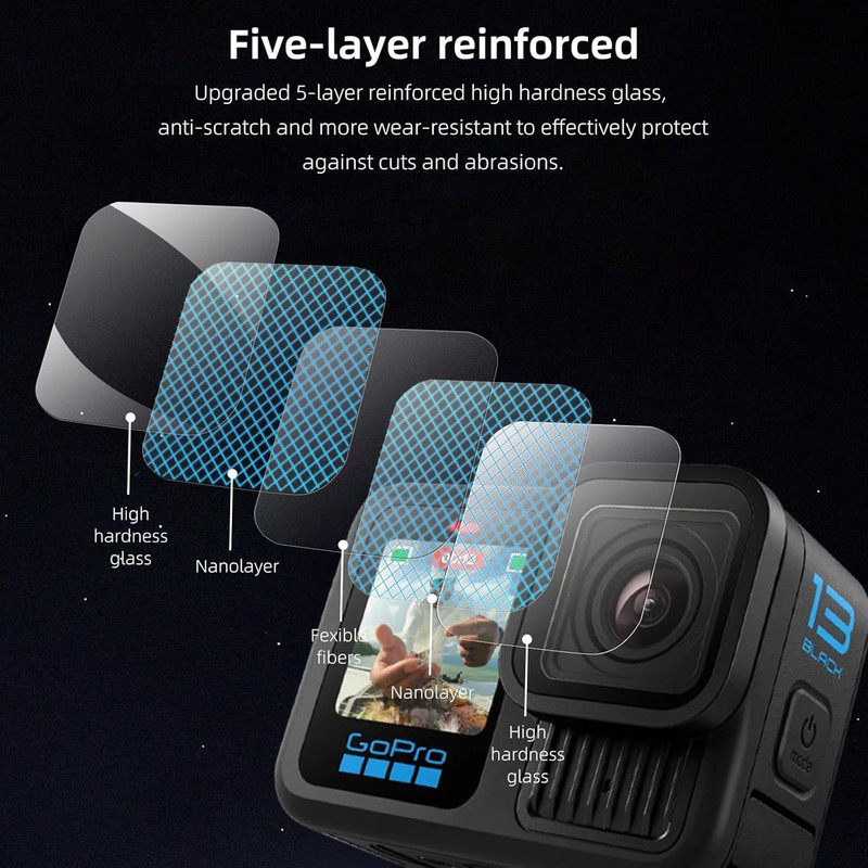 محافظ صفحه نمایش شیشه ای بادیگارد مدل GL مناسب برای دوربین گوپرو GoPro Hero 9  10  11  12  13