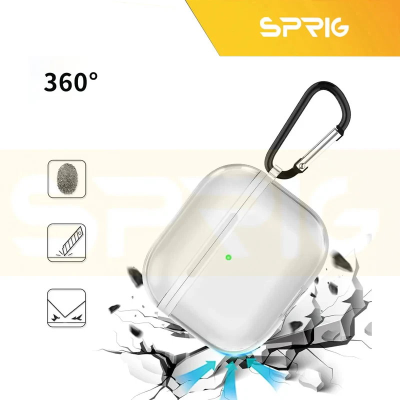 کاور اسپریگ مدل Hard Clear مناسب برای کیس اپل ایرپاد Airpod Pro  Airpod pro 2