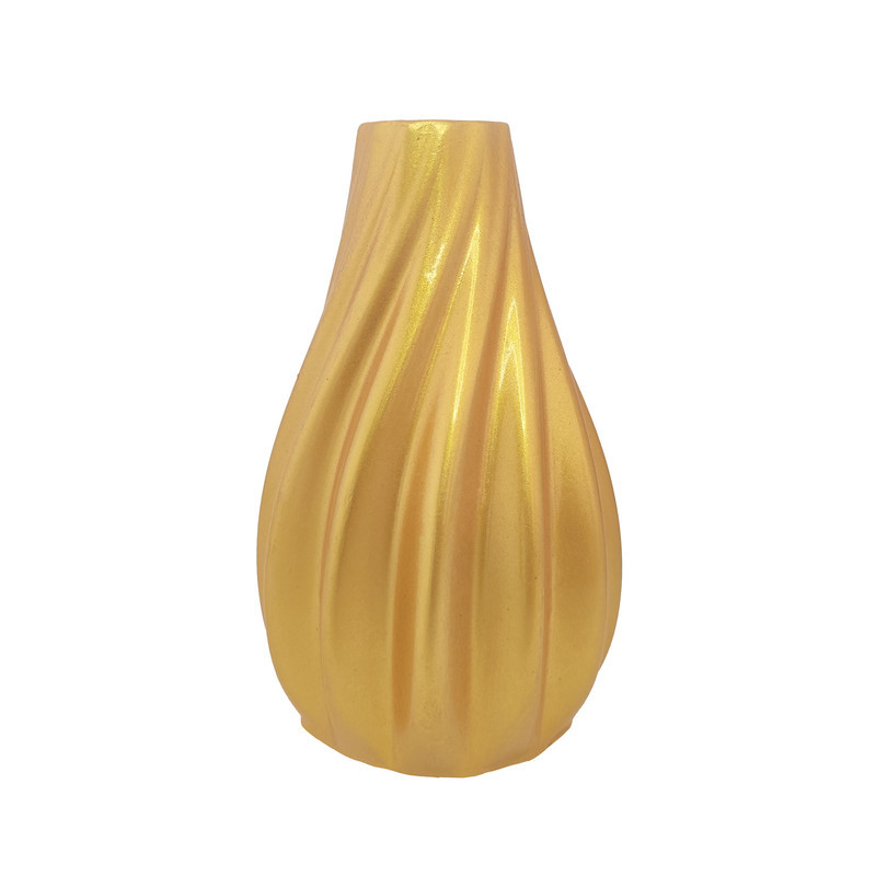 گلدان دکوری رومیزی مدل پیچک مناسب گل‌های آپارتمانی با ابعاد 15x8x8 سانتی‌متر و پوشش براق محافظ و طراحی موج‌دار زیبا