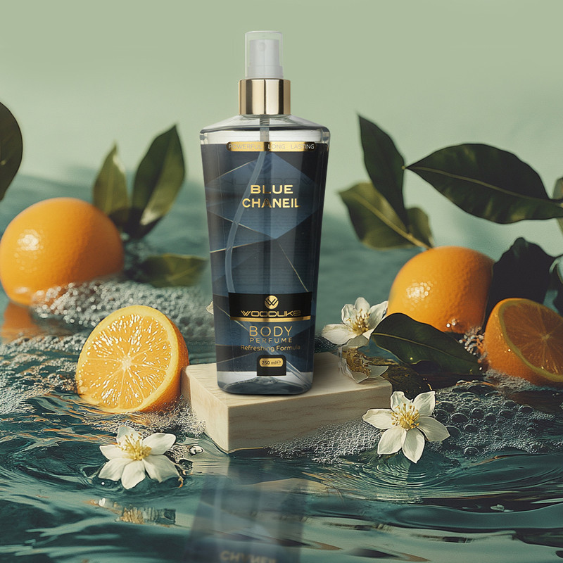 بادی اسپلش مردانه وودلایک مدل Blue Chaneil حجم 250 میلی لیتر