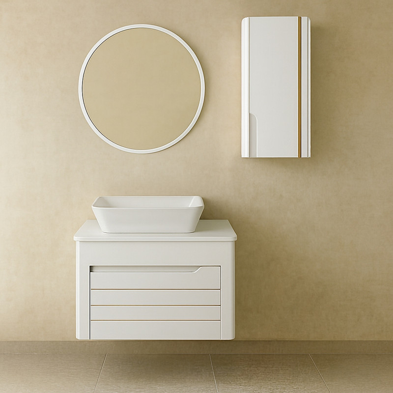 ست کابینت و روشویی دیواری مدل افرا به همراه آینه