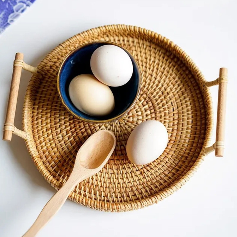 سینی مدل حصیری بسته 3 عددی