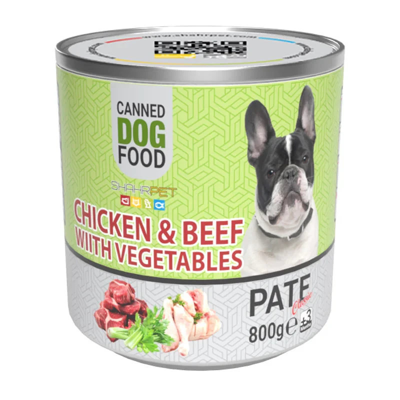 کنسرو سگ شهرپت مدل Chicken Beef With Vegetable وزن 800 گرم بسته 6 عددی