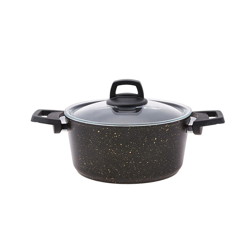 سرویس قابلمه وتابه بیوگرانیتی 13 پارچه کاراجا مدل Black Gold همراه با ابزار آشپزی