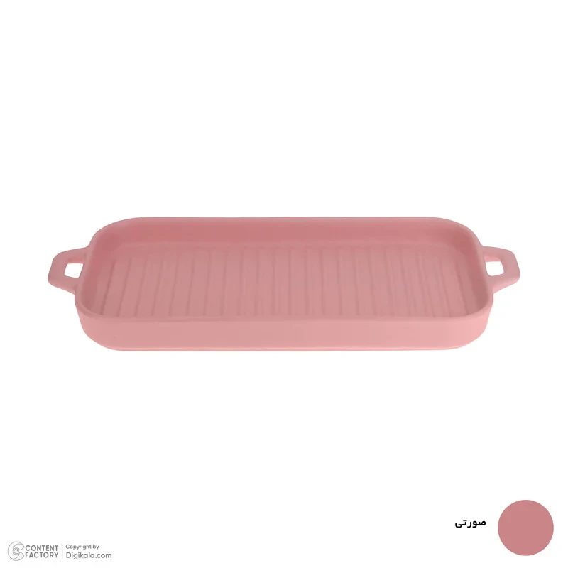 سینی سرامیکی بومی مدل مستطیل دو دسته مات