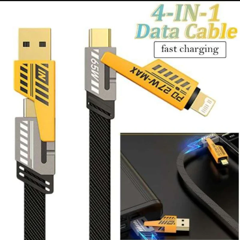 کابل تبدیل USBUSB-C به لایتنینگUSB-C اچ تی ام مدل 4in1 طول 1.2 متر