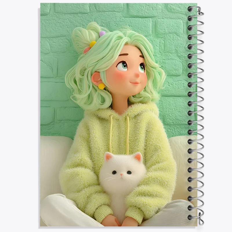 دفتر مشق 100 برگ خندالو طرح دخترانه فانتزی کد N9405