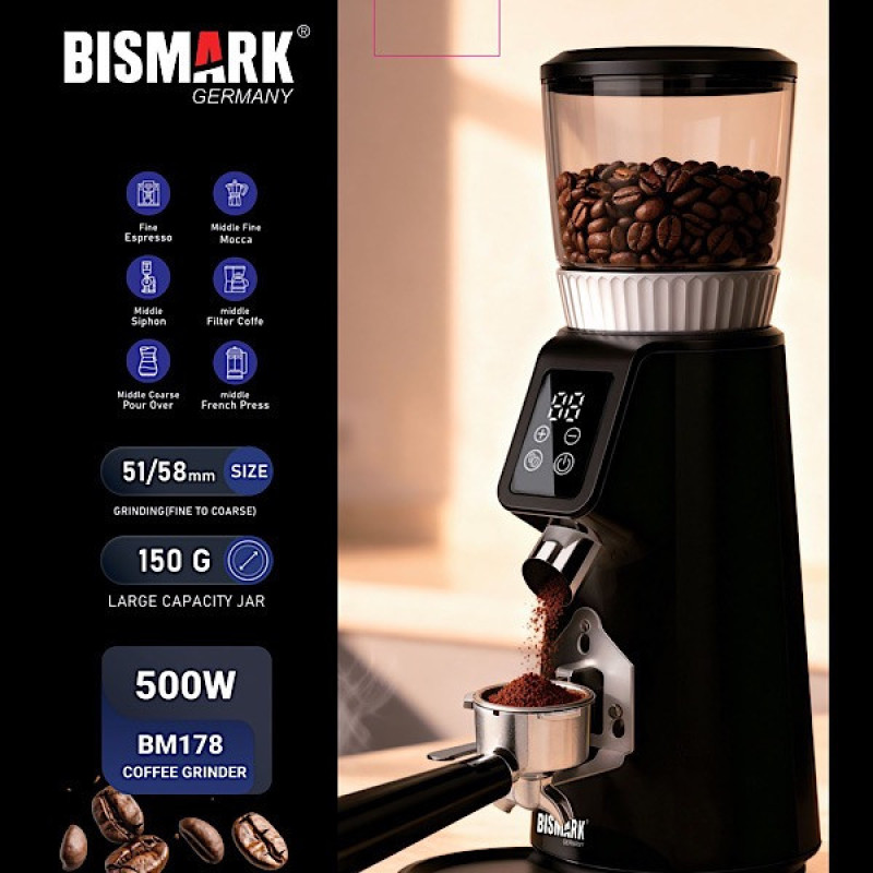آسیاب قهوه 500 وات 250 میلی‌لیتر بیسمارک مدل BM178