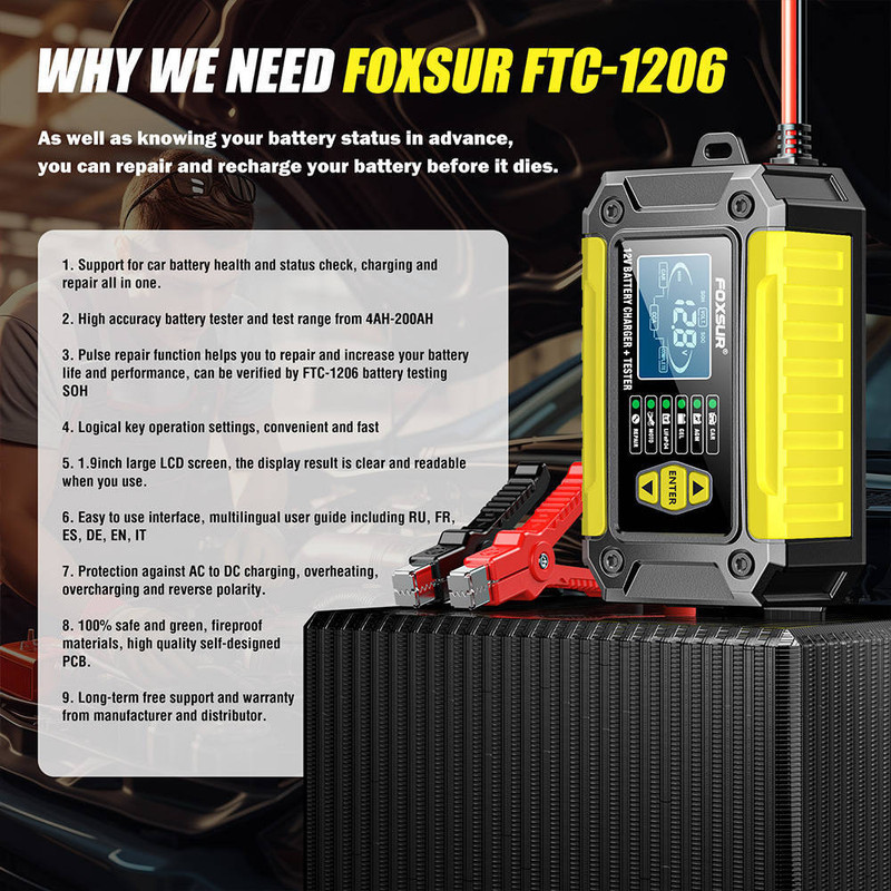 شارژر باتری خودرو فاکسسور مدل FTC-1206