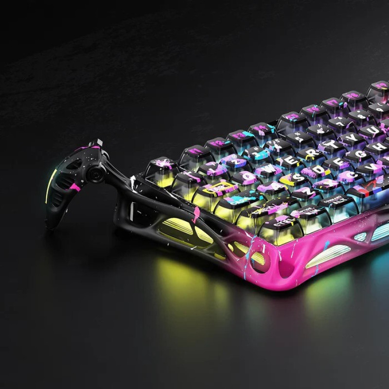 کیبورد مخصوص بازی گراوا استار مدل Mercury V75 Pro Special Edition Neon Graffiti