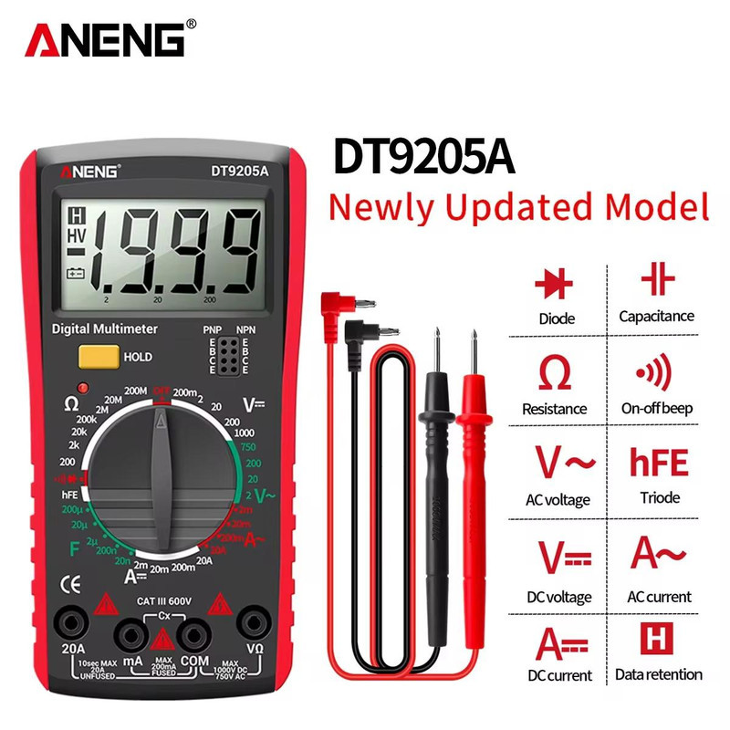 مولتی متر دیجیتال آننگ مدل DT9205A