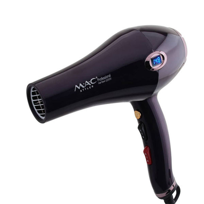سشوار حرفه‌ای 2500 وات مک استایلر مدل MC-6685A، موتور AC، وزن 800 گرم، المنت سرامیک، دارای سری دیسپانسر، متمرکز‌کننده باریک، متمرکز‌کننده پهن با ویژگی صاف‌کنندگی، حجم‌دهندگی، با قابلیت باد سرد، فناوری تولید یون