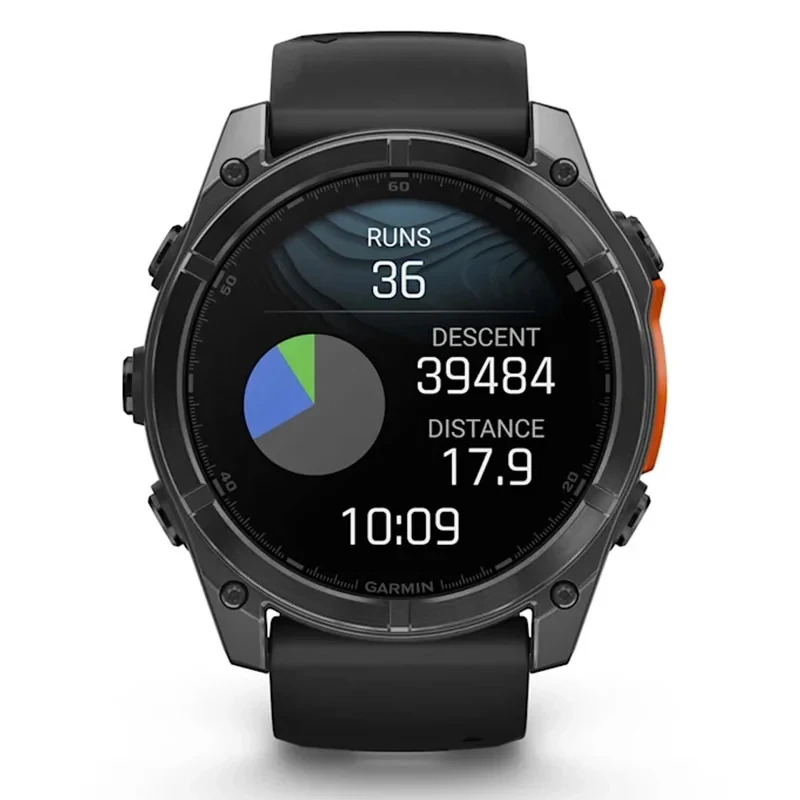 ساعت هوشمند 51 میلی‌متری گارمین مدل Fenix 8 Amoled Sapphire با بند سیلیکونی